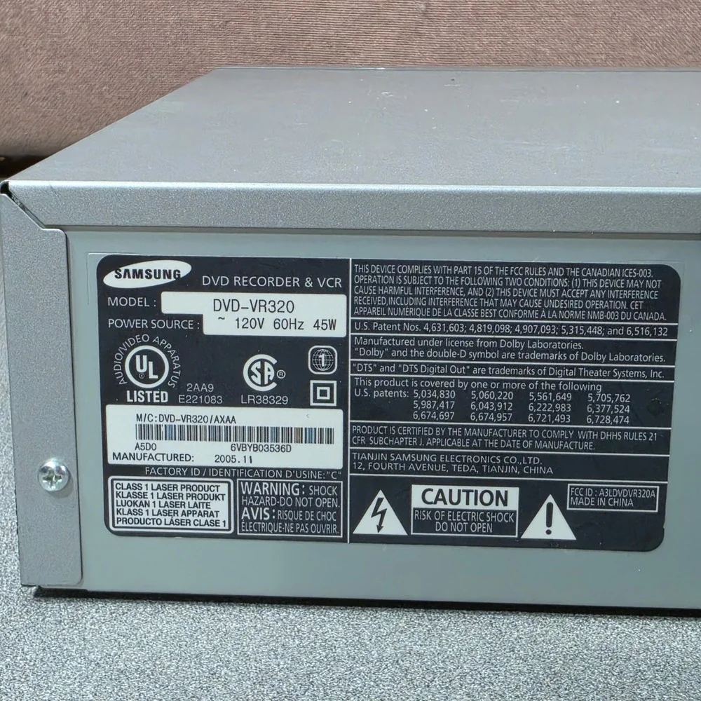 Samsung DVD-VR320 DVD Recorder VCR Combo Player For Parts-READ Description